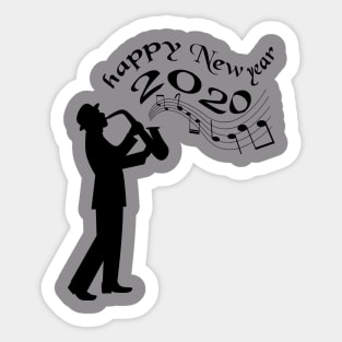 New Year 2020 Jazz Louis Armstrong Music 40s and 50s New Year Gift Sticker